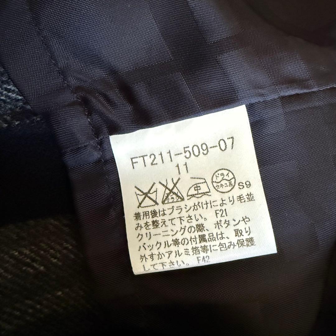 【極美品】バーバリーロンドン ピーコート カシミア混 グレーブラック 11号