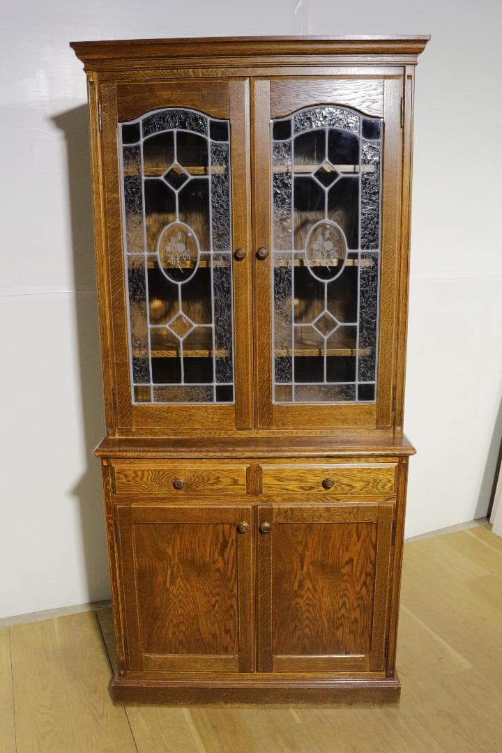 三越ブルージュ★食器棚★ステンドグラス★木製家具