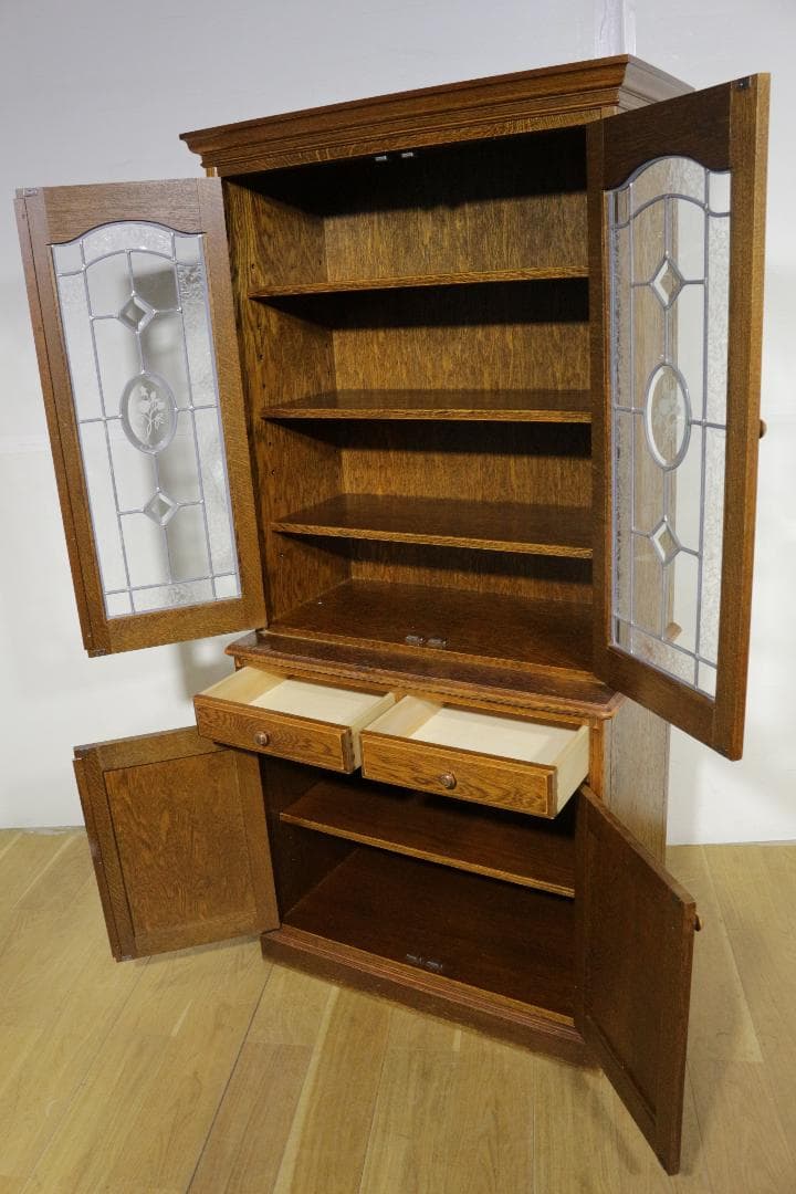 三越ブルージュ★食器棚★ステンドグラス★木製家具