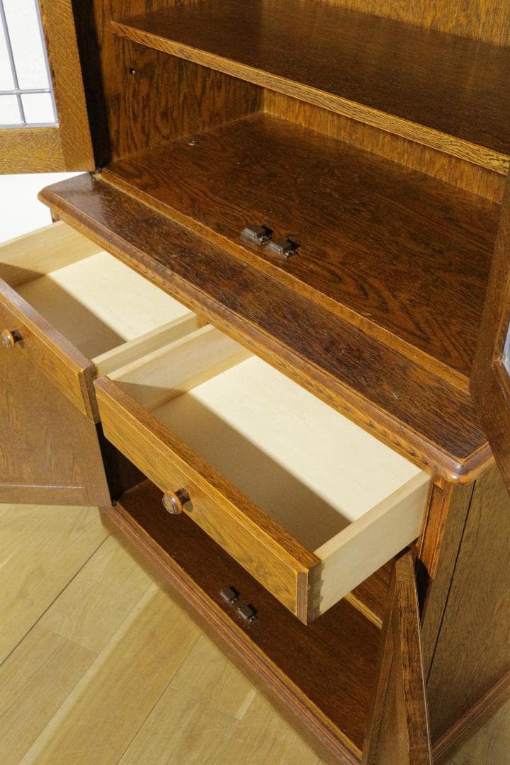 三越ブルージュ★食器棚★ステンドグラス★木製家具