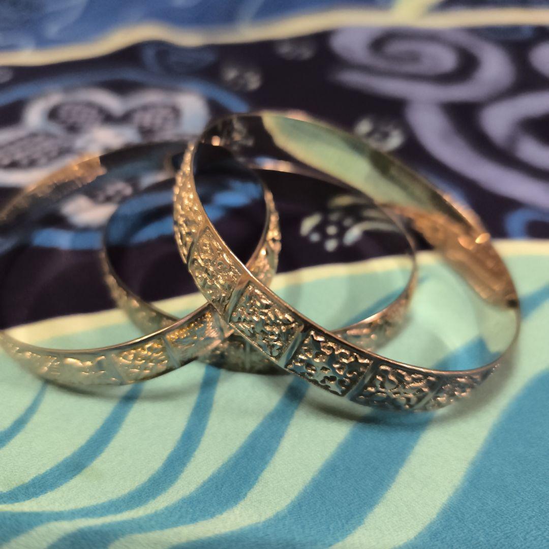 シルバー925　ハワイアンバングル 3点セット 80g