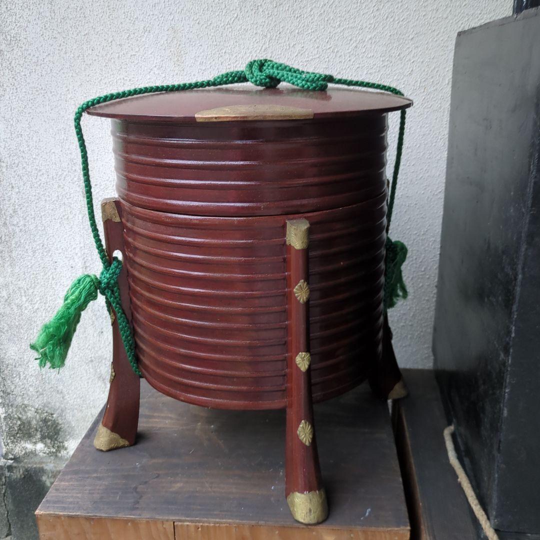 お買い物　骨董　ほかい　大名道具　漆　梨地　木製　2つ