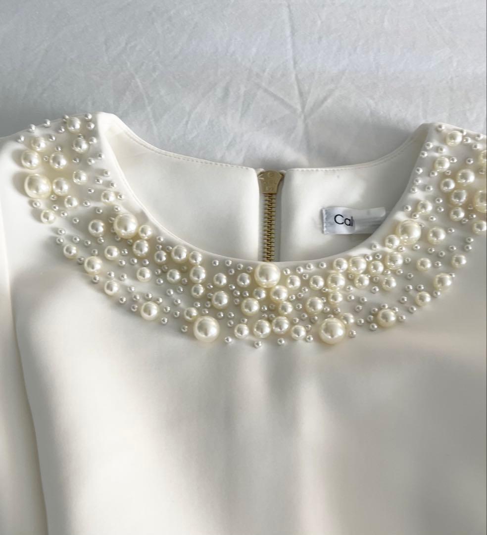   パールネック　ノースリーブワンピース Size 8