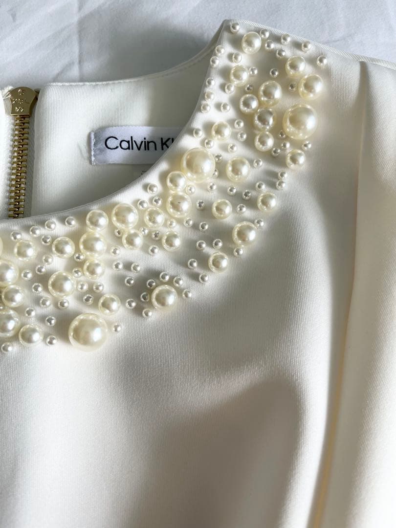   パールネック　ノースリーブワンピース Size 8