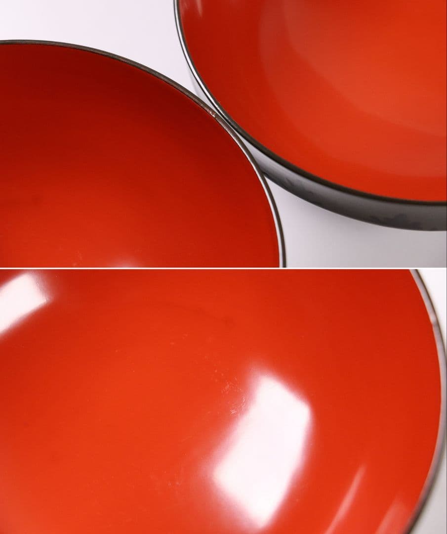 CL14 時代木製漆器 森に鳥 金蒔絵 吸物椀 二客 黒塗 朱塗 闇絵