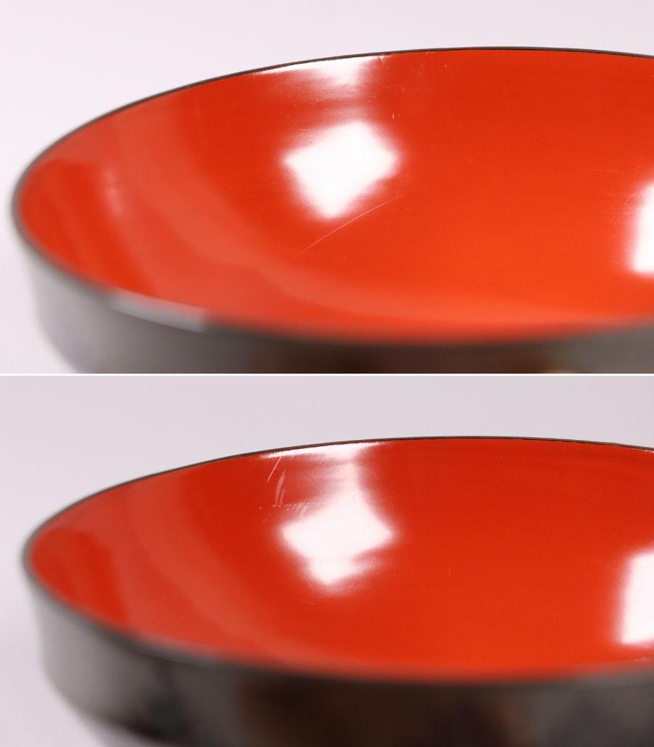 CL14 時代木製漆器 森に鳥 金蒔絵 吸物椀 二客 黒塗 朱塗 闇絵