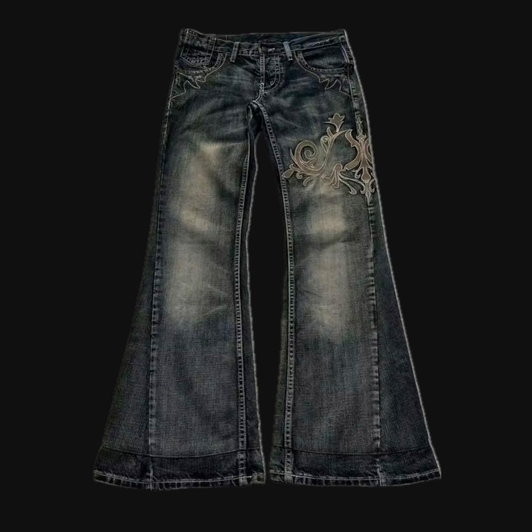パンツ Rigid flare denim opium studs y2k