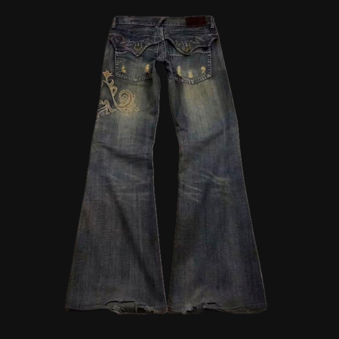 パンツ Rigid flare denim opium studs y2k