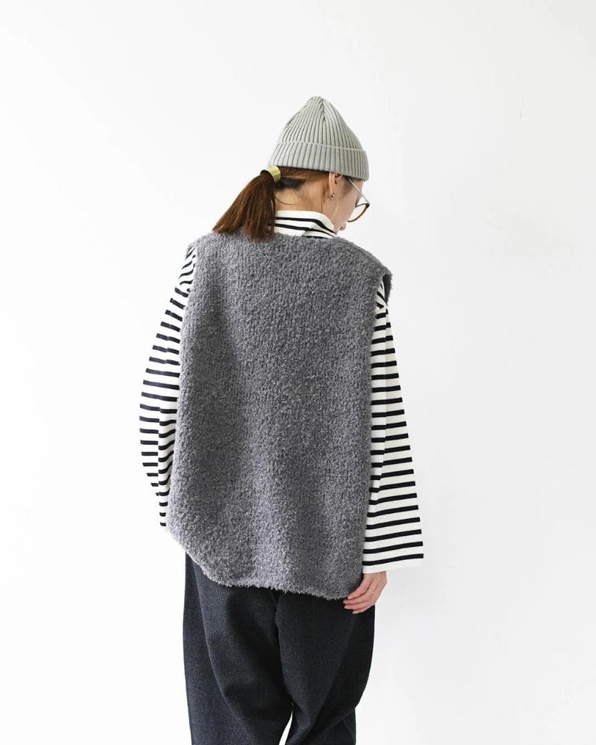 【新品タグ】mizuiro ind ミズイロインド へアリーVネックベスト