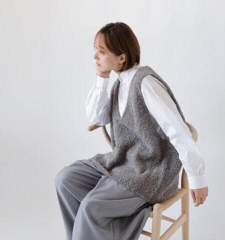 【新品タグ】mizuiro ind ミズイロインド へアリーVネックベスト