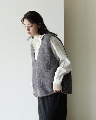 【新品タグ】mizuiro ind ミズイロインド へアリーVネックベスト