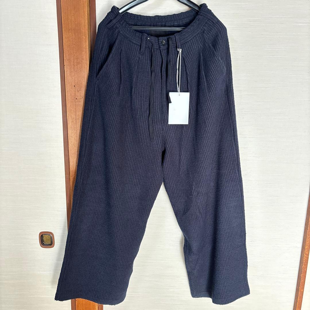 パンツ ANCELLM CUT STRIPE EASY SLACKS NAVY