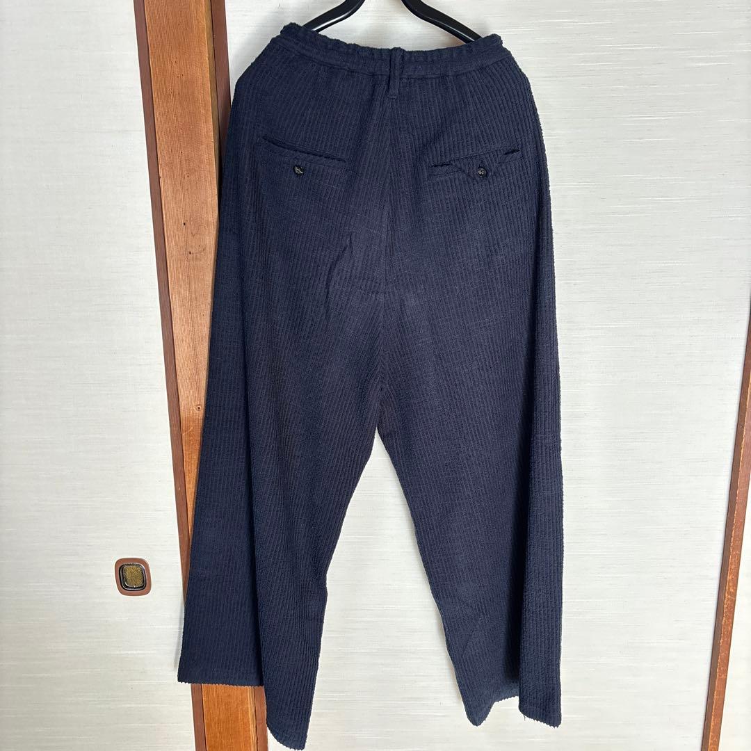 パンツ ANCELLM CUT STRIPE EASY SLACKS NAVY
