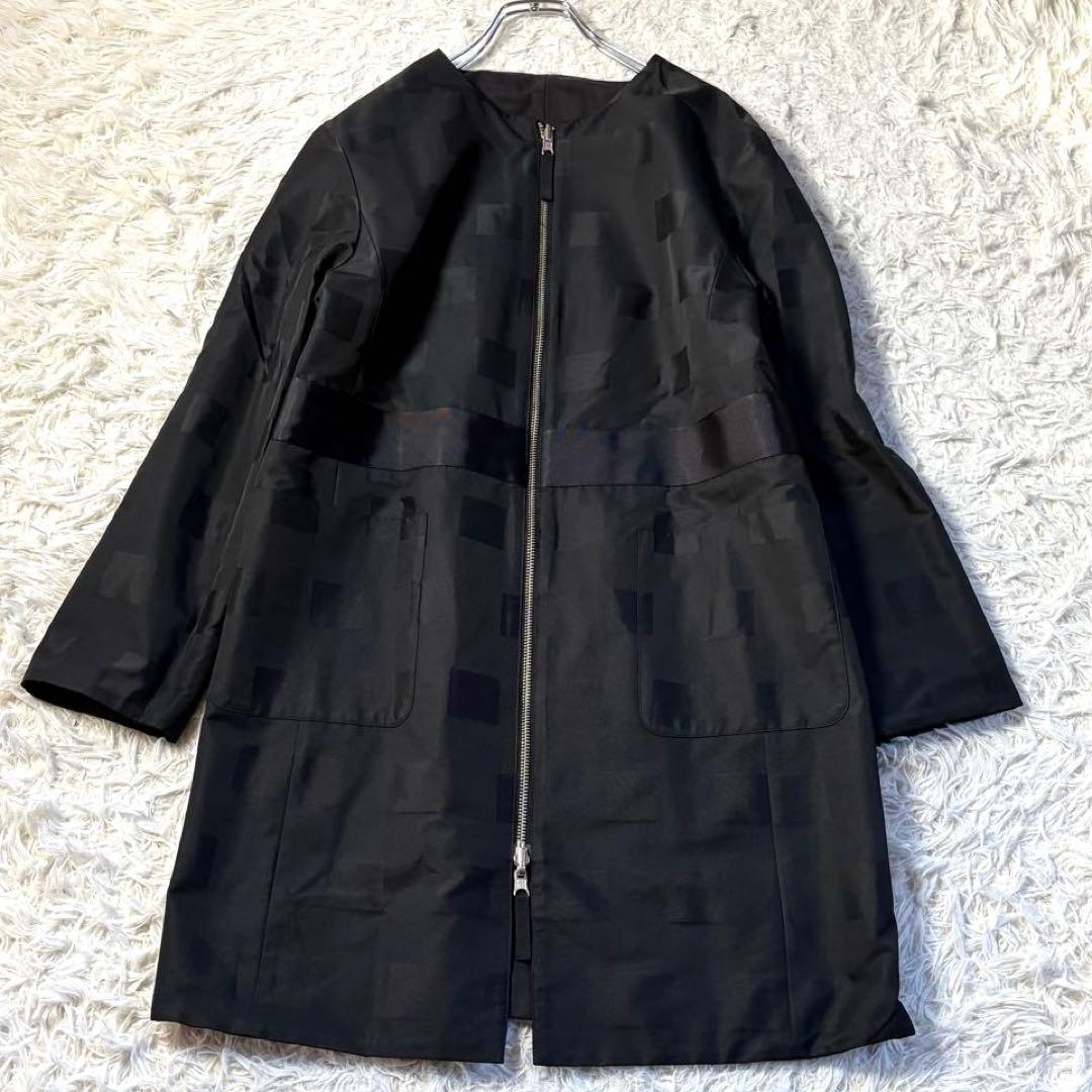新品タグ付き　Modify 2wayブラックノーカラーコート　リバーシブル　40