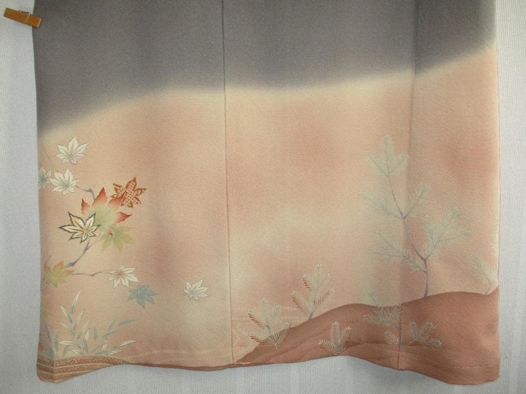 L～2Ｌサイズ　訪問着からの着物リメイクドレスです　着丈１２１cm