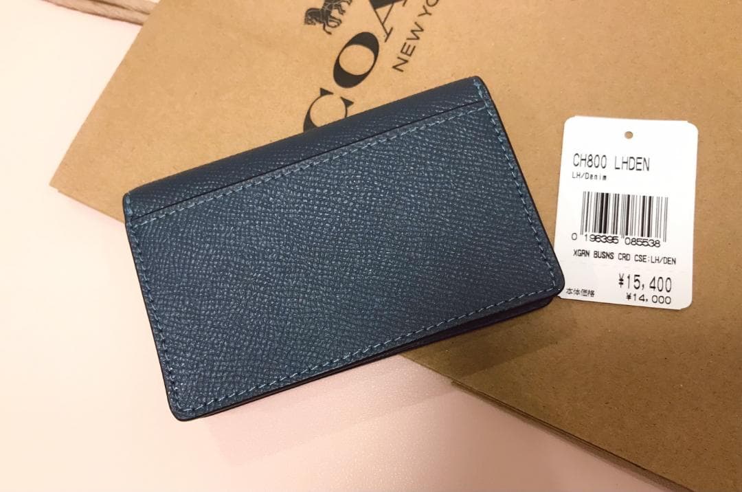 新品 coach ビジネス カード ケース デニム