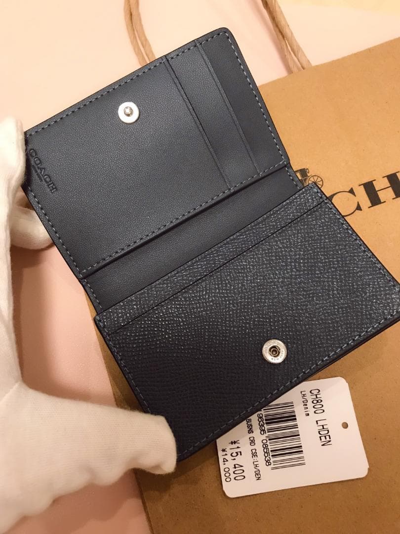 新品 coach ビジネス カード ケース デニム