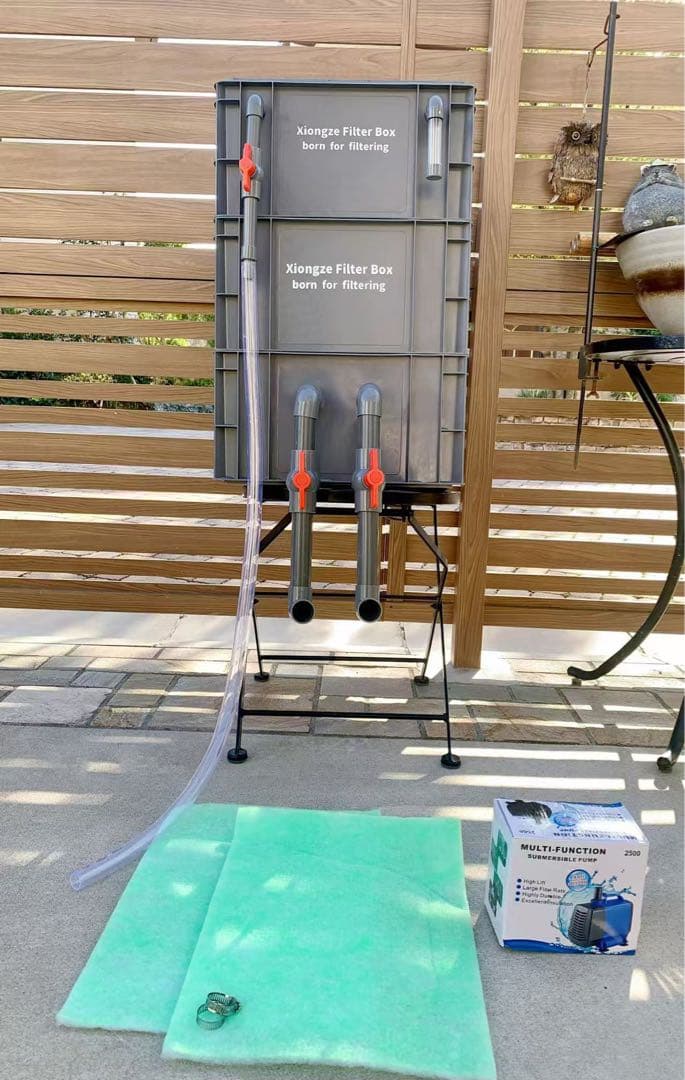 【1点限り訳あり特価】 45w水中ポンプ付き水槽池用フィルター 濾過槽濾過装置器