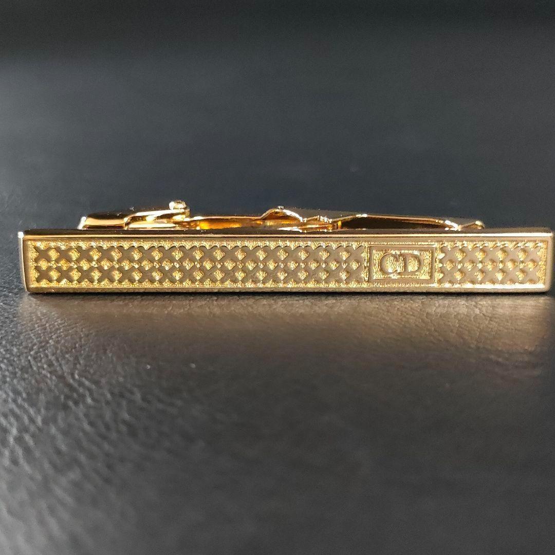 【極美品】Dior　ディオール　ネクタイピン　CDロゴ　ゴールド　X柄　クロス