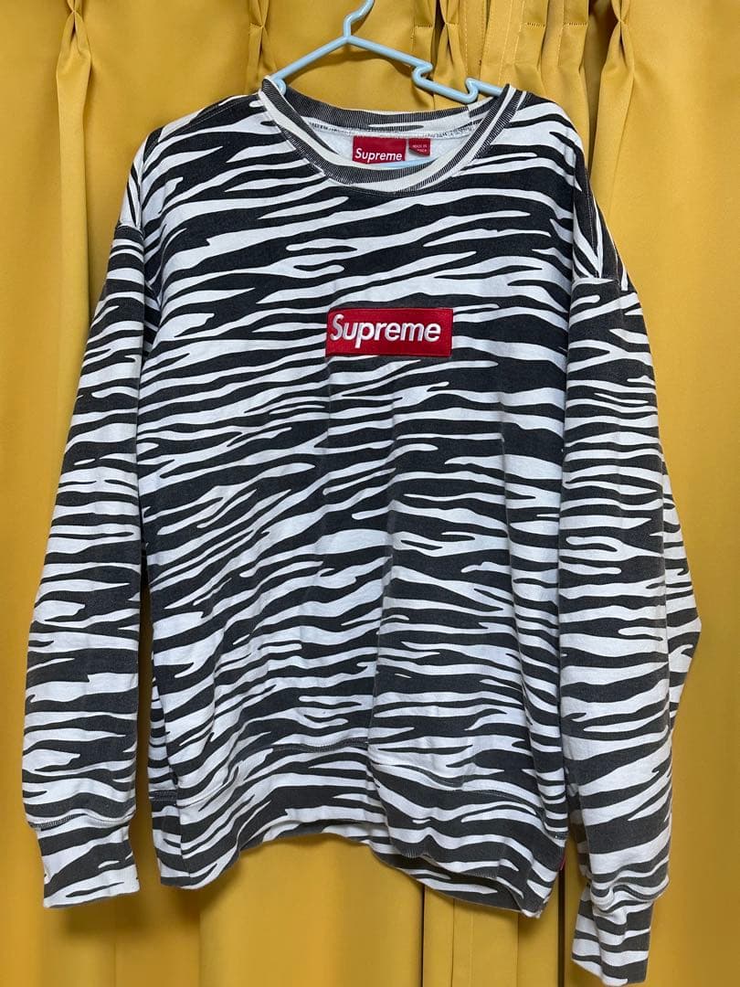 し*ま様 Supreme ゼブラ柄　クルーネック トレーナー　サイズL
