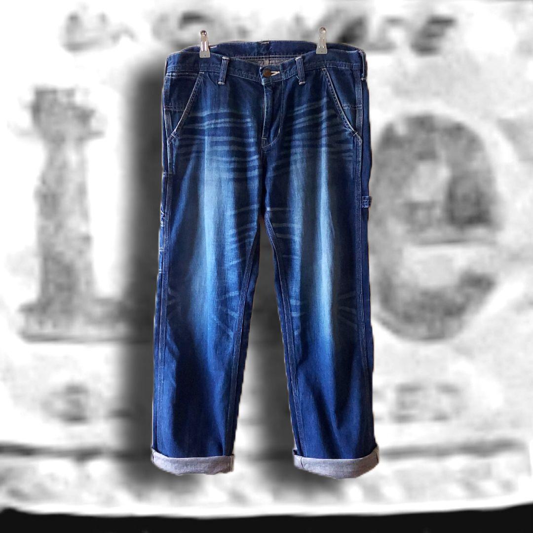 状態良好 日本製 Lee ライトオンスデニム ペインター L ネイビー