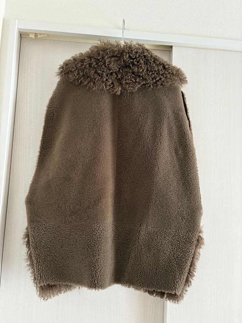 L'Appartement ブランカMOUTON VESTブラウンカーキ