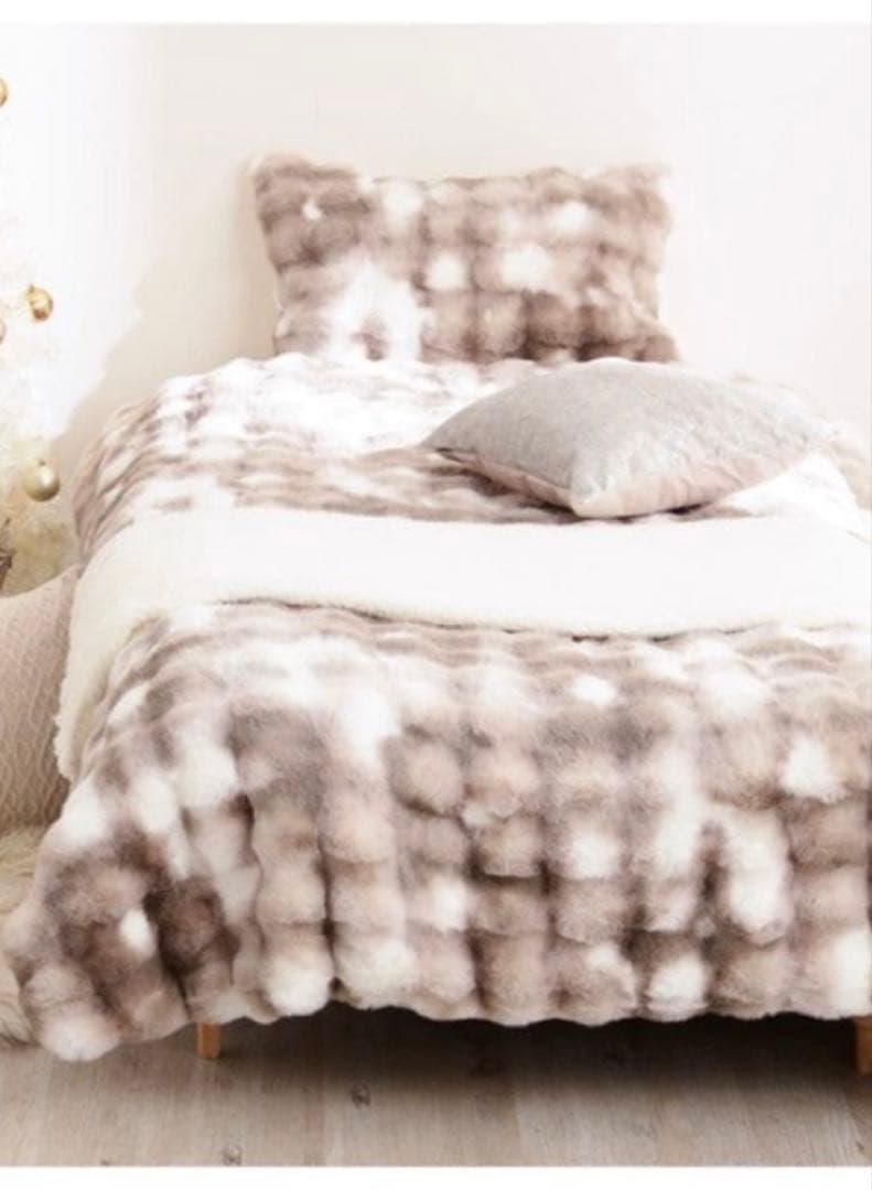 【美品】Francfranc WARMYポコモコファー掛布団カバーシングル