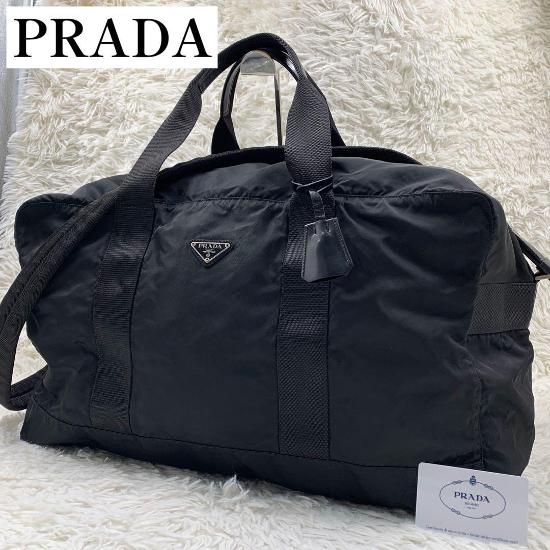 【✨極美品✨】プラダ ボストンバッグ 2way 三角ロゴ ナイロン ブラック