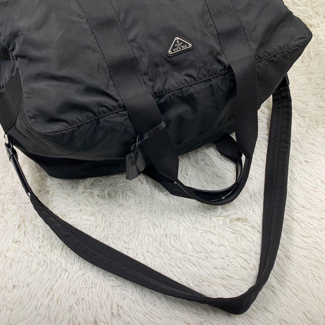 【✨極美品✨】プラダ ボストンバッグ 2way 三角ロゴ ナイロン ブラック