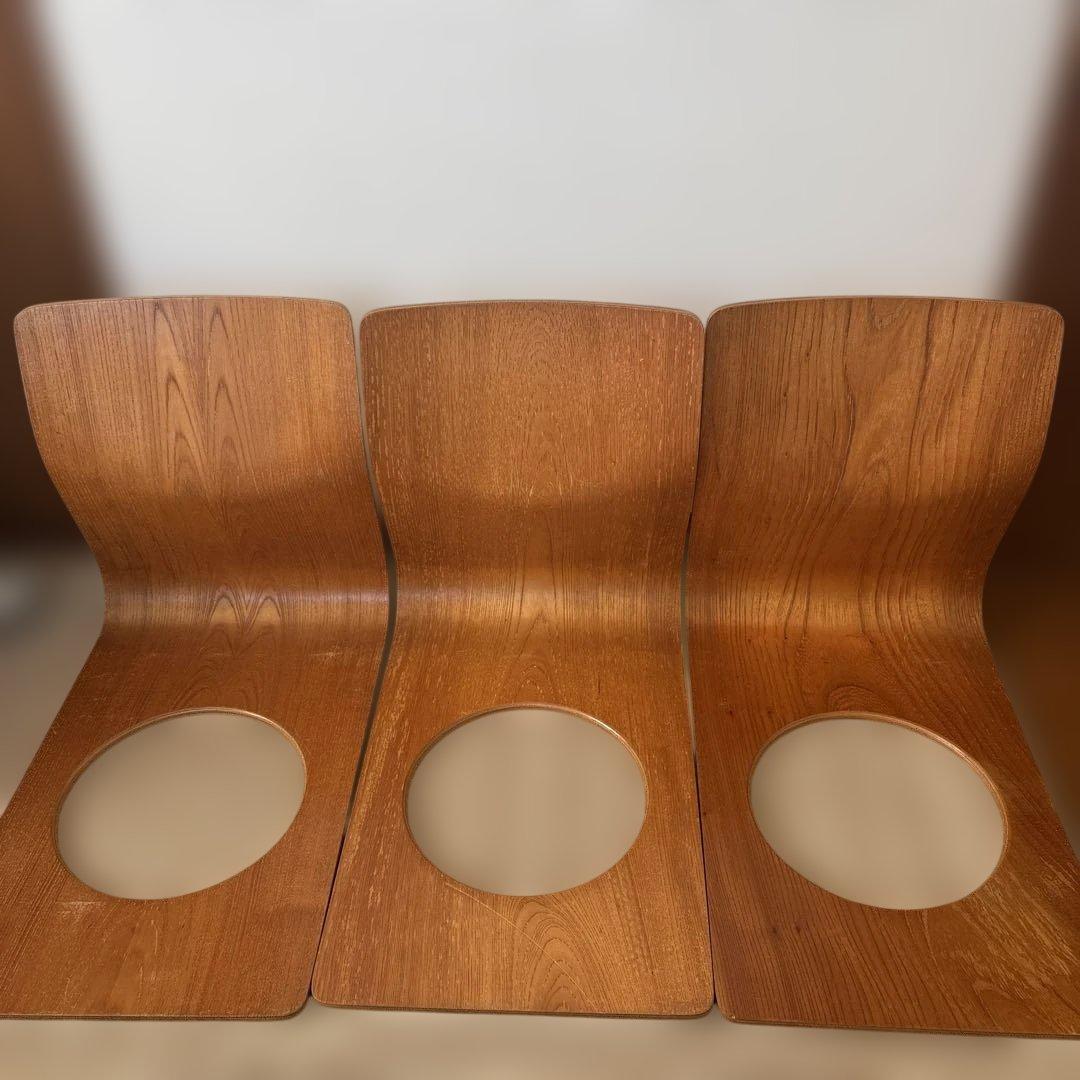 天童木工　曲げ椅子　座椅子　3脚セット