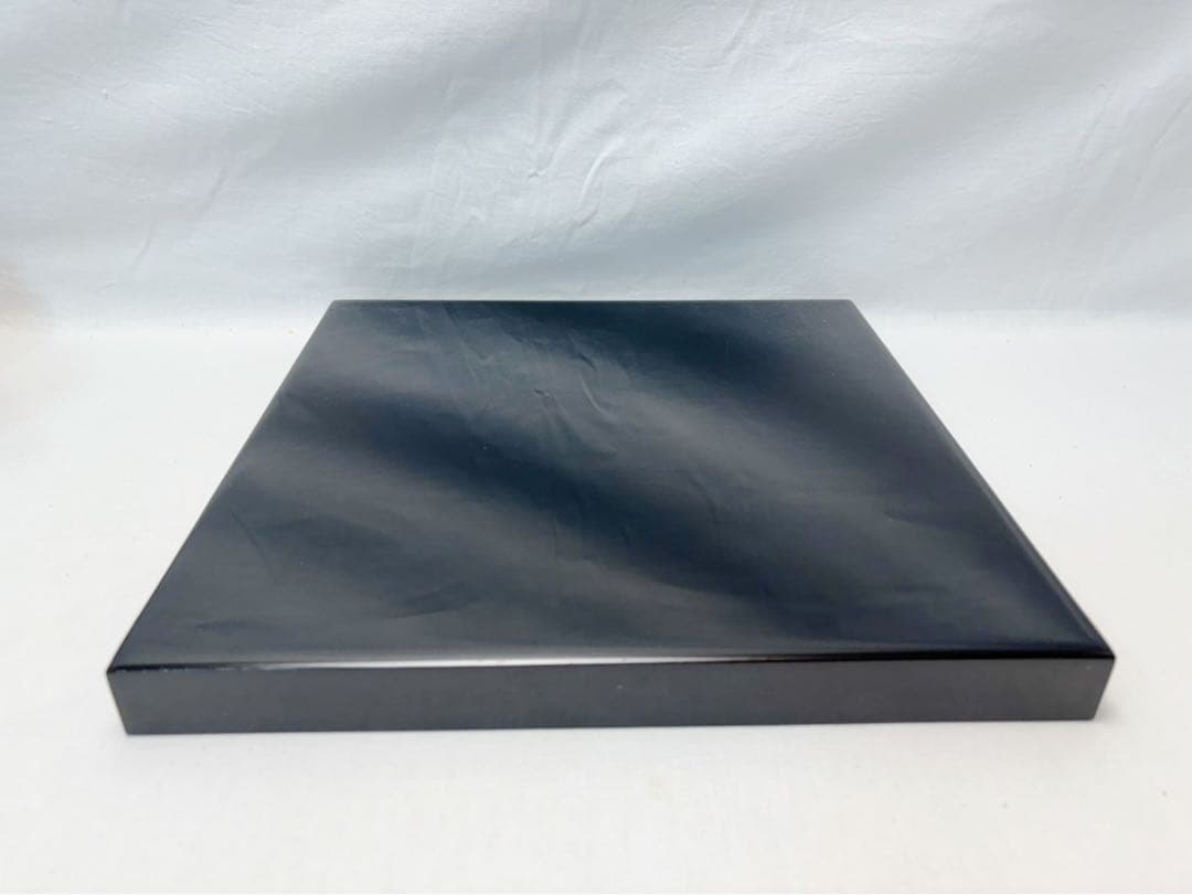 ほぼ未使用 懐石道具 木製黒真塗 四方膳 会席膳 平膳 5客揃 角膳 銘々盆