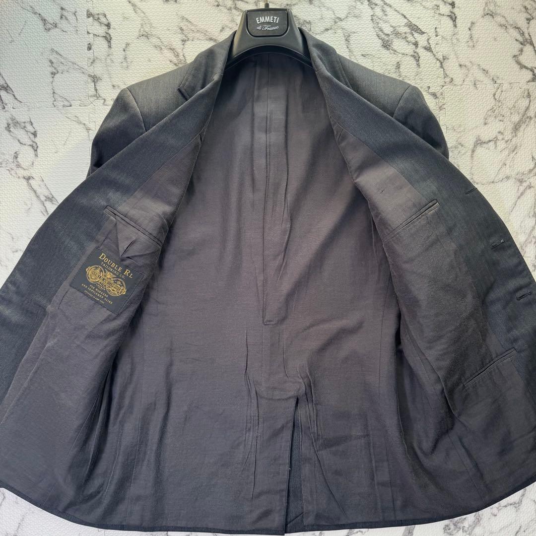 極美品◎ダブルアールエル　スーツ　セットアップ　ヘリンボーン　テーラリング