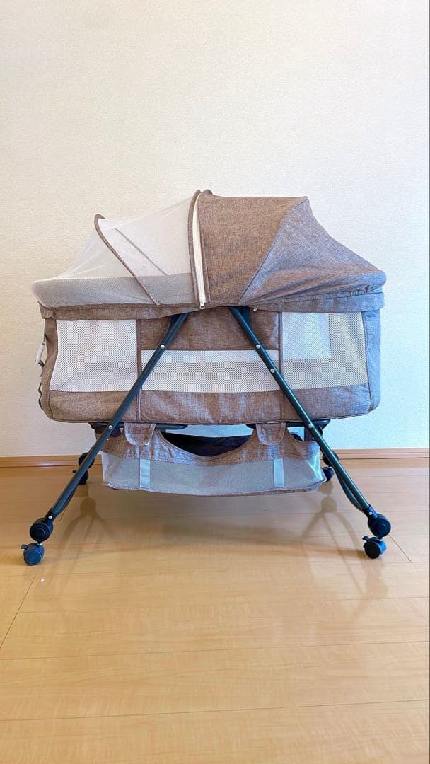 【美品】ベビーベット 折りたたみ ゆりかご 簡易