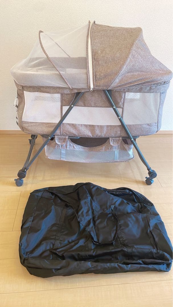 【美品】ベビーベット 折りたたみ ゆりかご 簡易