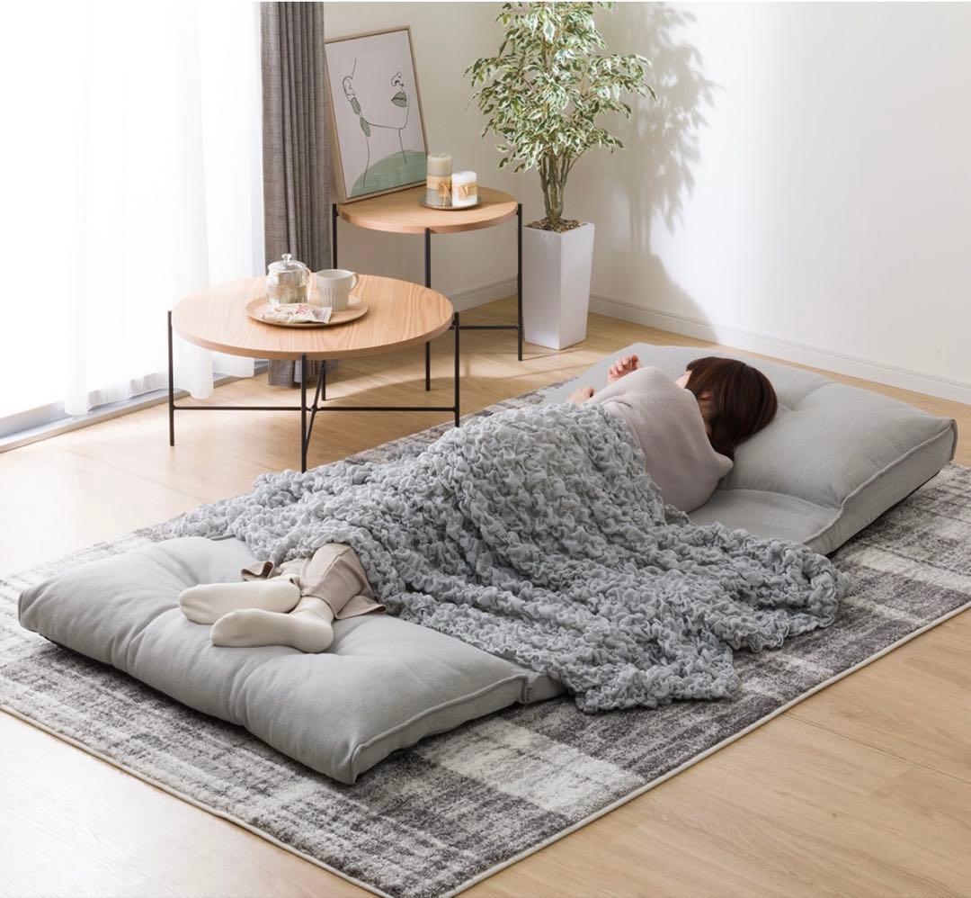 ブラウン 折りたたみ式ソファベッド