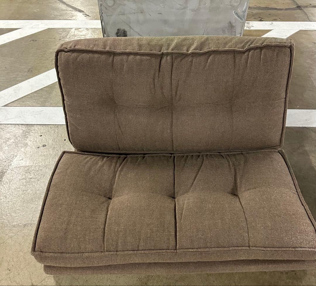 ブラウン 折りたたみ式ソファベッド