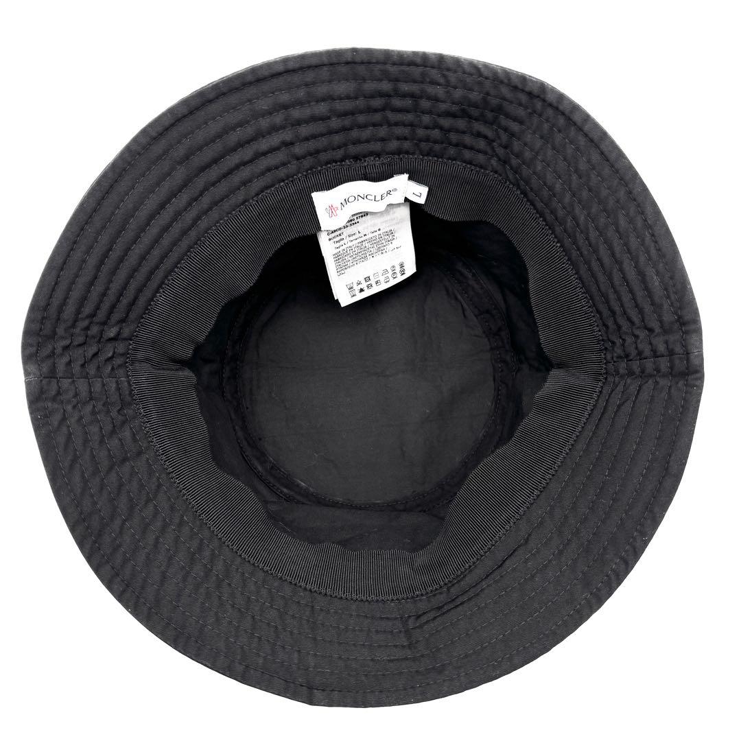 極美品 RFIDモデル モンクレール バケットハット ロゴワッペン Lサイズ 黒