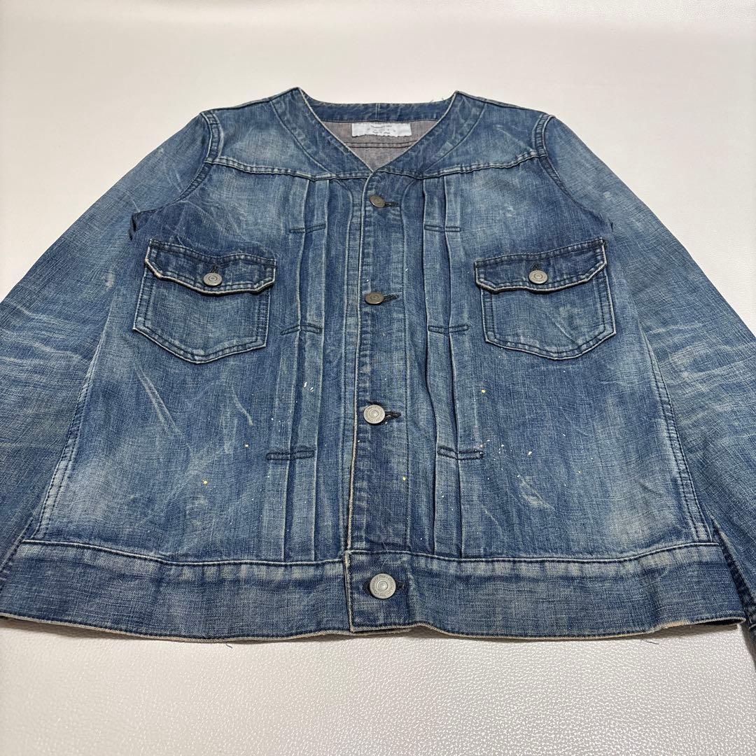 Ordinary fits ノーカラー デニムジャケット