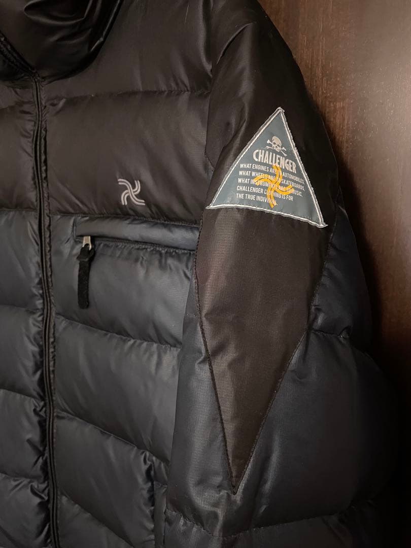 challenger ダウンジャケット　黒×紺　Lサイズ