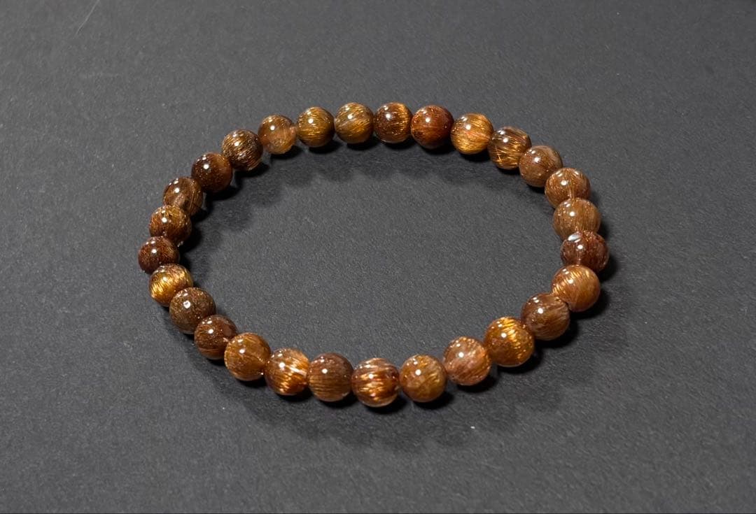 みち（ゴールドキャッツアイルチル　⑨径１６.５ｃｍ（６．５〜７mm珠）