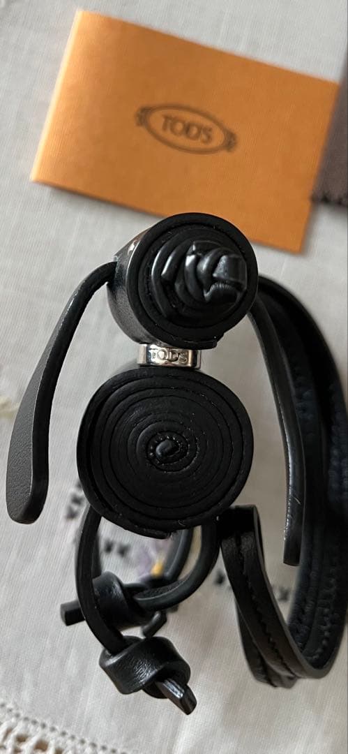 TOD’S トッズ レザー ドッグ チャーム (犬)ストラップ★黒 美品