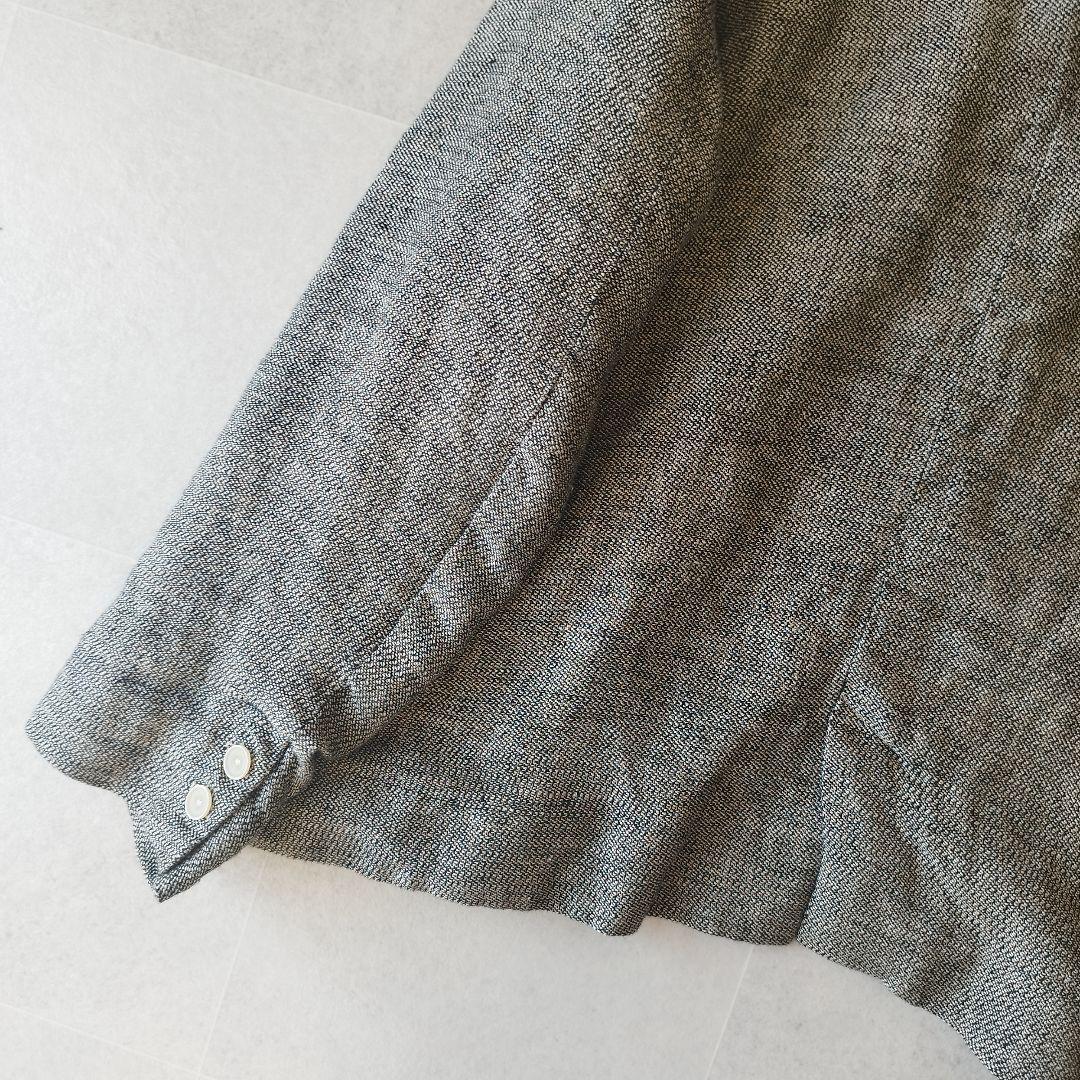 【美品】イチアンティークス 5釦リネンジャケット 麻100% チャコールグレー