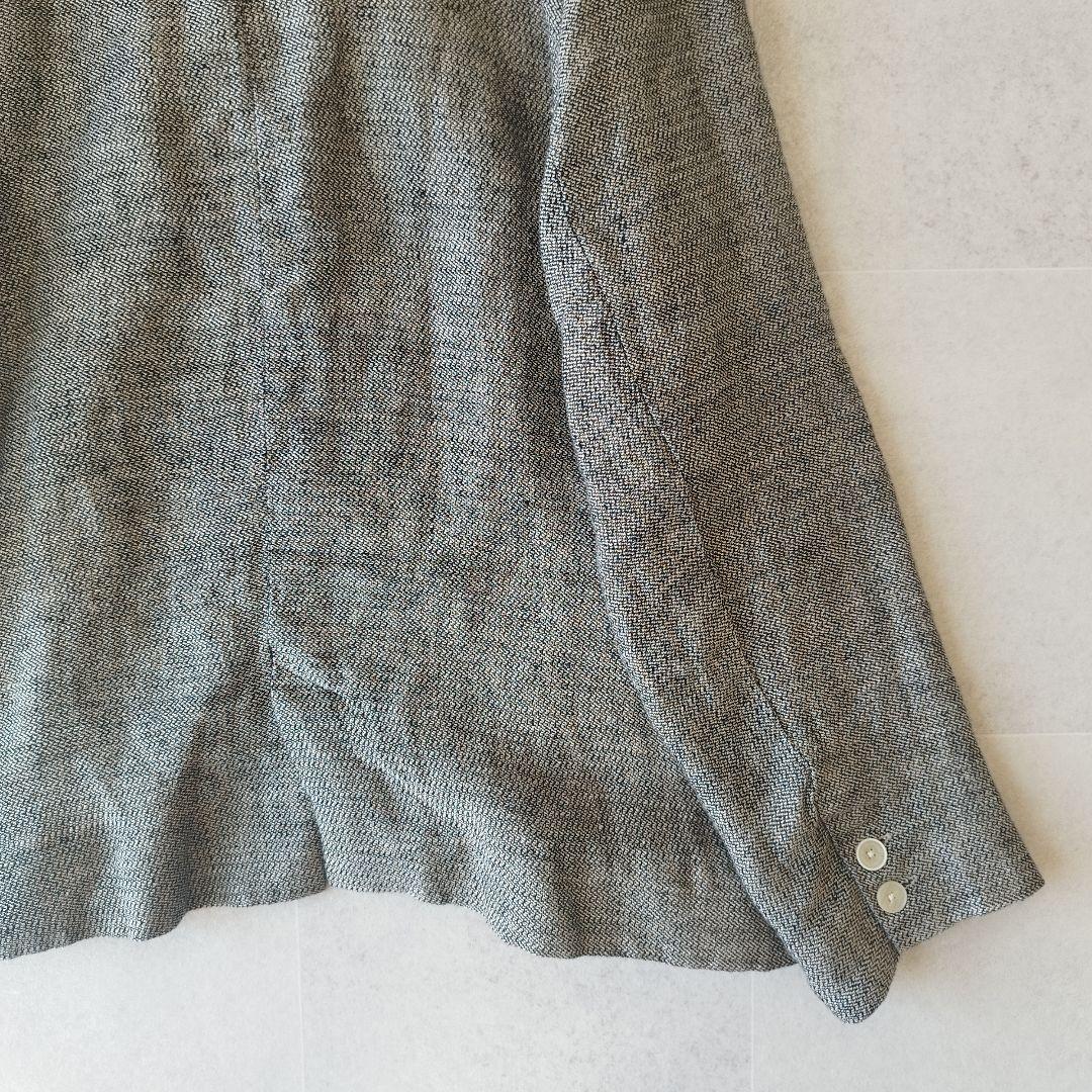 【美品】イチアンティークス 5釦リネンジャケット 麻100% チャコールグレー