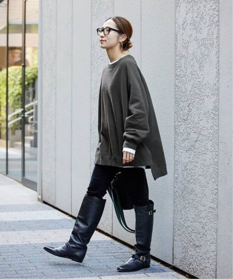 フレームワーク　ラグランポンチョスエット