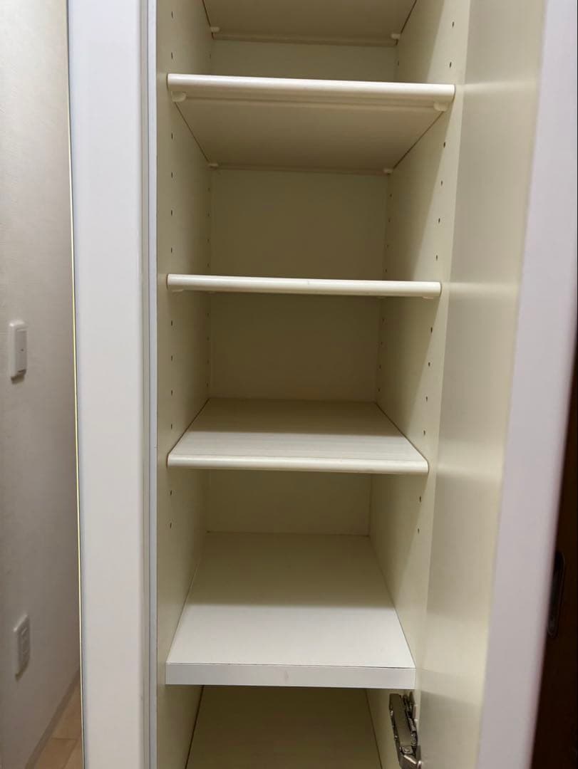 ホワイトシューズキャビネット ミラー付き