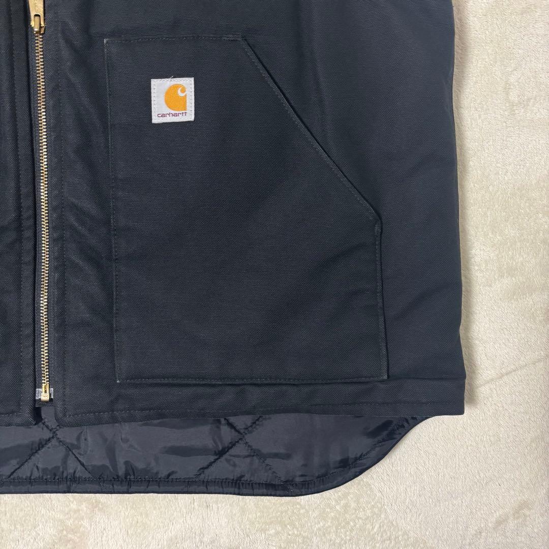 カーハート Carhartt　ダックベスト　黒　キルティング　XL　メキシコ製