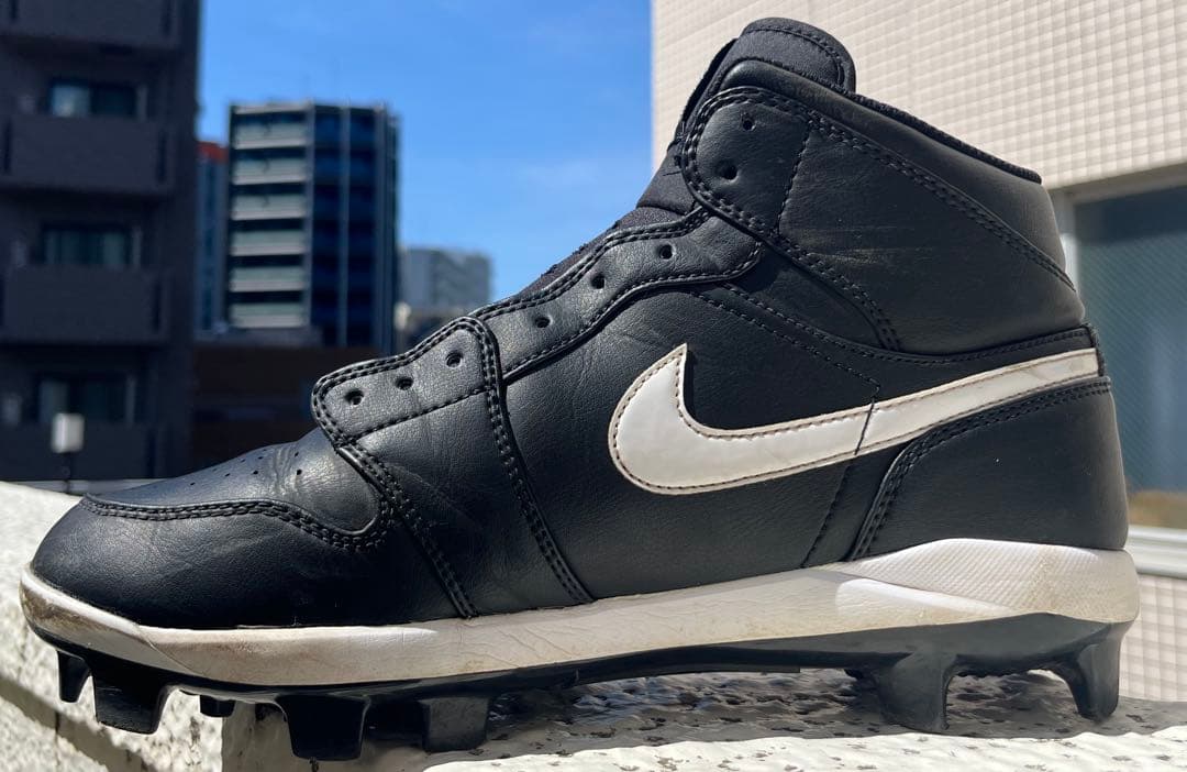 【日本未発売】Nike エアジョーダン1 スパイクシューズ ブラック【27cm】