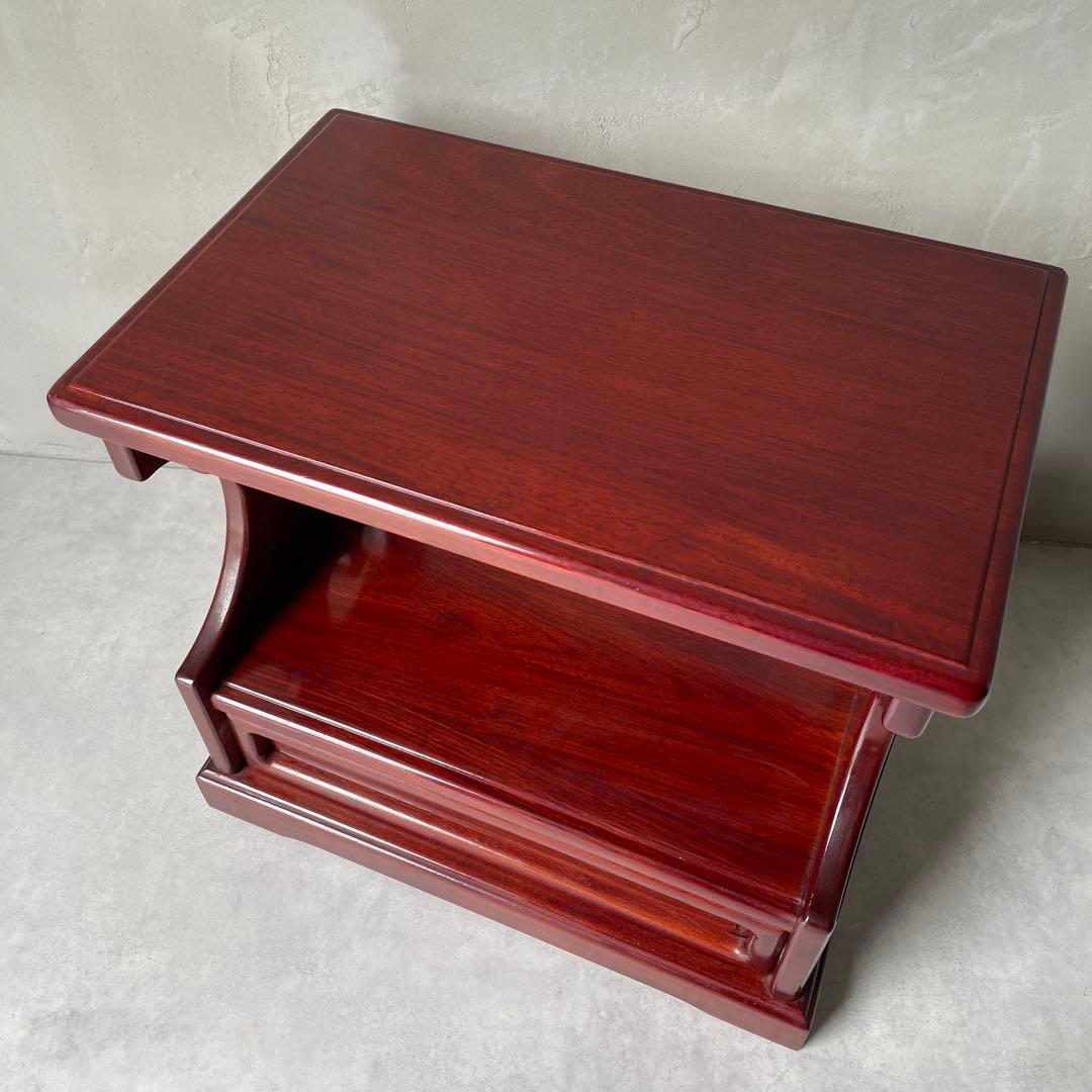 カリモク 唐木家具 和風 電話台 抽斗 引き出し付き サイドボード　小型チェスト