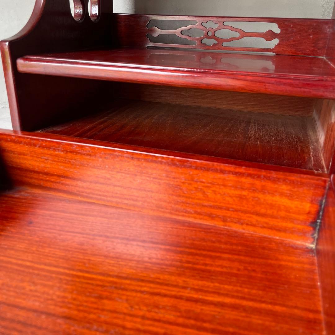 カリモク 唐木家具 和風 電話台 抽斗 引き出し付き サイドボード　小型チェスト