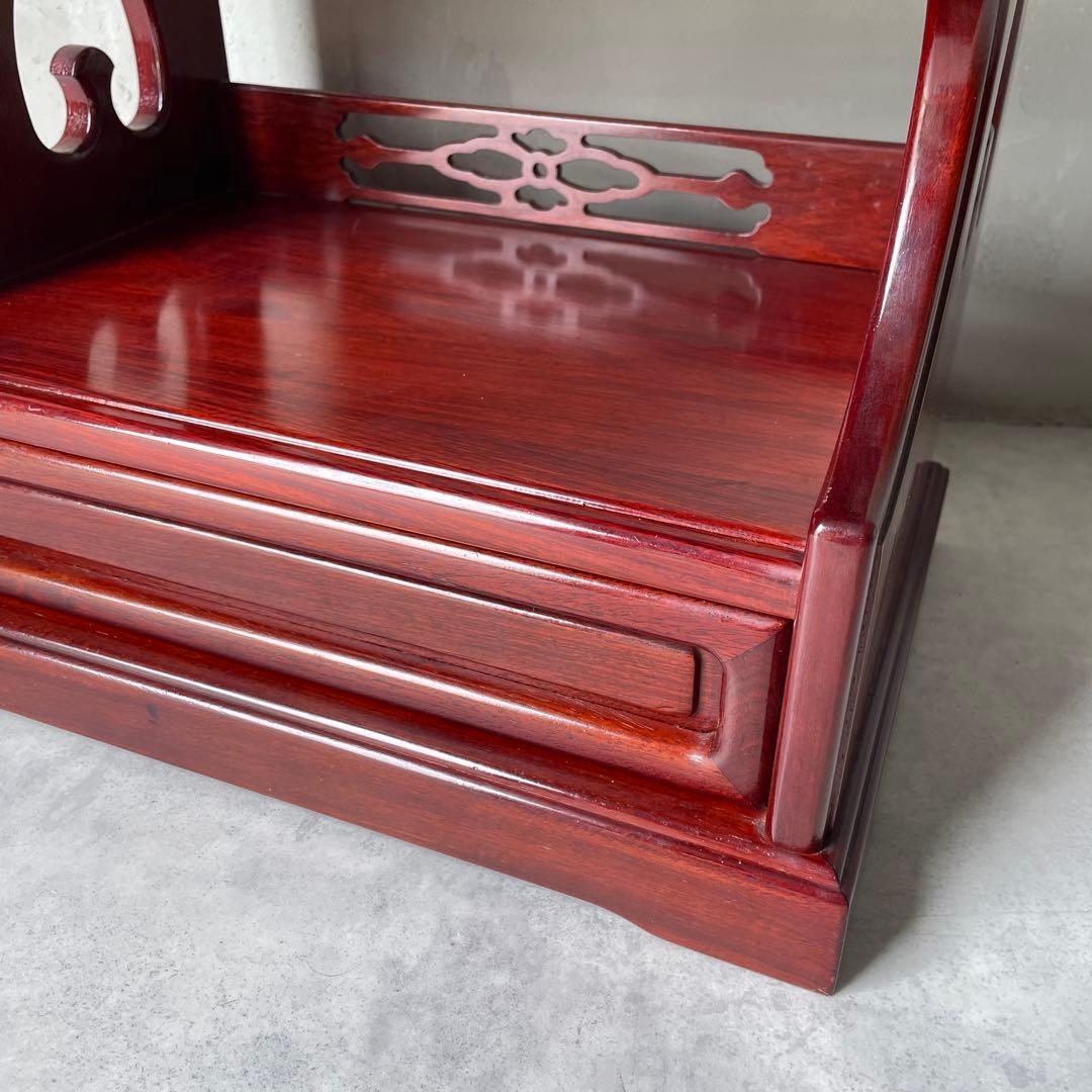 カリモク 唐木家具 和風 電話台 抽斗 引き出し付き サイドボード　小型チェスト